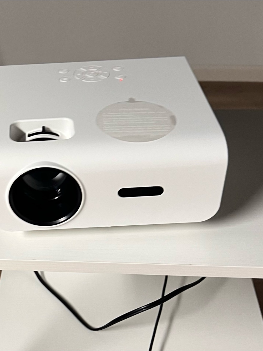 White Mini Projector for Home Entertainment - Compact Portable LED